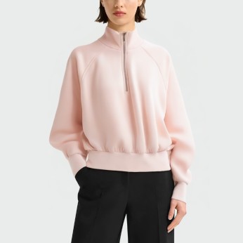 Turtleneck zipper pink casual women's jacket