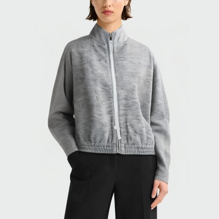 Grey turtleneck zippered women's jacket