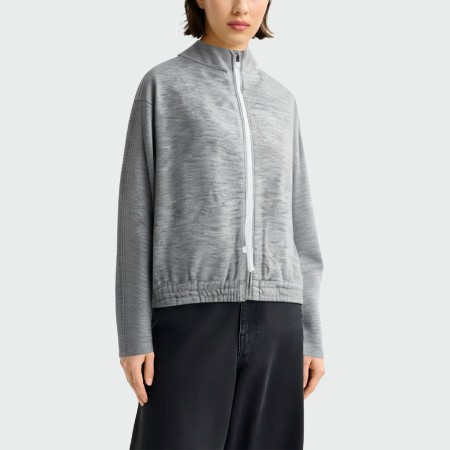 Grey turtleneck zippered women's jacket