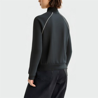 Casual black stand collar women's jacket