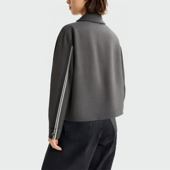 Dark grey zippered long sleeve women's jacket