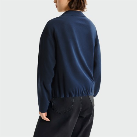 Blue stand collar zipper casual women's jacket