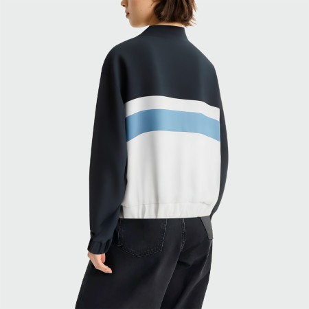 Women's patchwork stand collar jacket