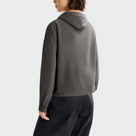 Fashionable zip-up women's hooded jacket