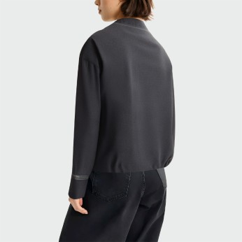 Blue zippered casual women's denim jacket