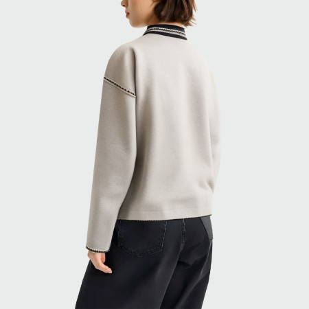 Retro contrast lapel loose women's jacket