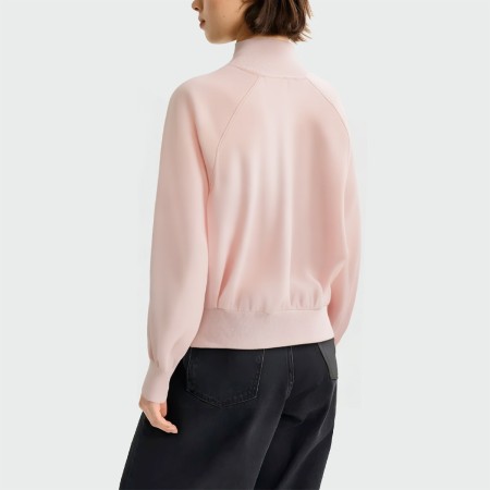 Turtleneck zipper pink casual women's jacket