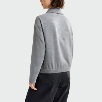 Grey turtleneck zippered women's jacket