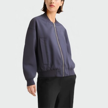 Casual stand collar long sleeve women's jacket