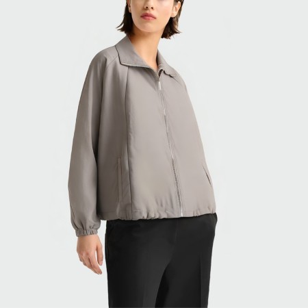 Lapel zipper casual women's jacket