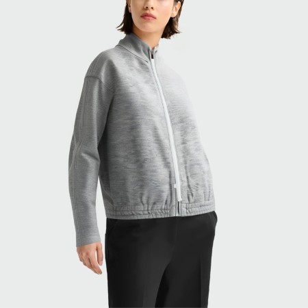 Grey turtleneck zippered women's jacket