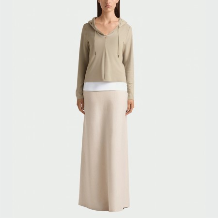 Fake two-piece splicing women's long-sleeved hooded top