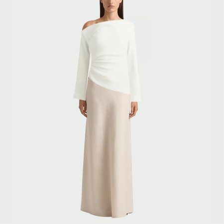 Fashionable asymmetrical women's long-sleeved top