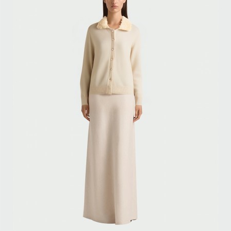 Sweet beaded doll collar women's long sleeve top