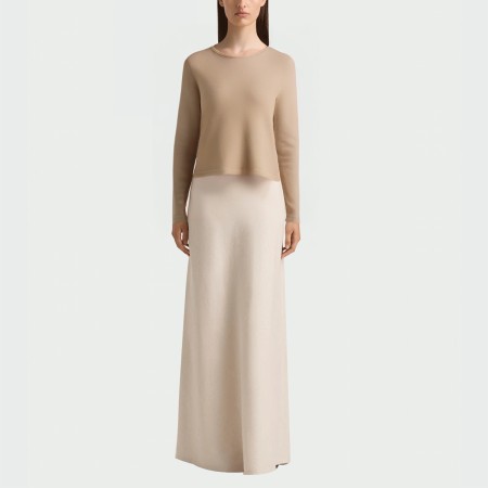 Simple round neck knitted women's long-sleeved top