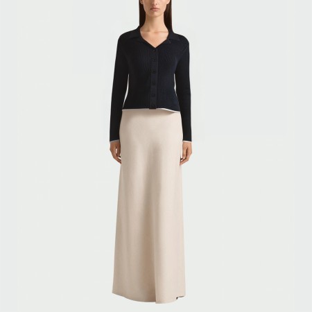 Lapel slim fit knitted women's long sleeve top