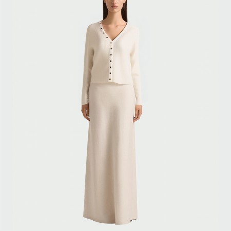 Simple V-neck knitted women's long-sleeved top