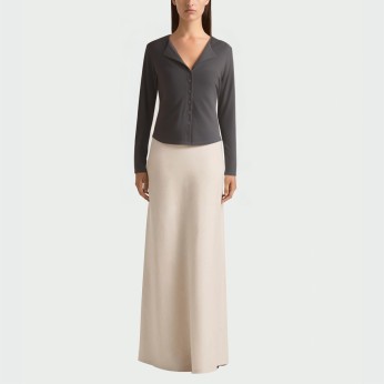 Casual V-neck button women's long sleeve top