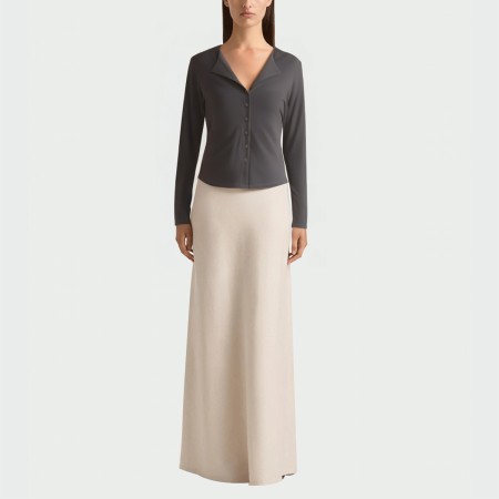 Casual V-neck button women's long sleeve top