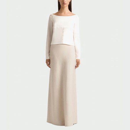 Casual simple white women's long-sleeved top