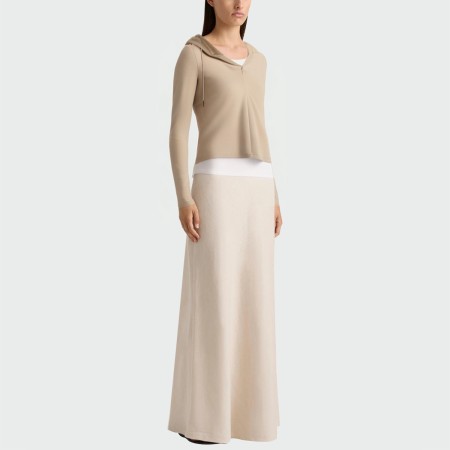 Fake two-piece splicing women's long-sleeved hooded top