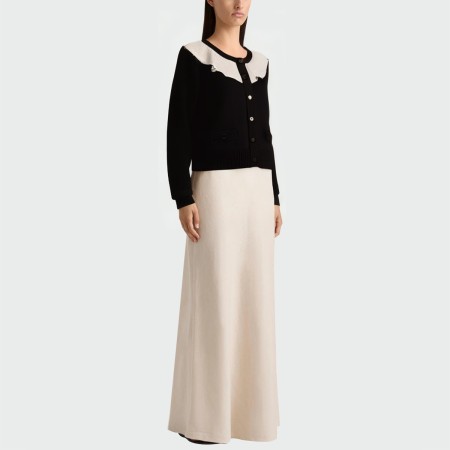 Peter pan collar single-breasted women's long sleeve top