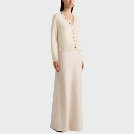 Simple V-neck knitted women's long-sleeved top