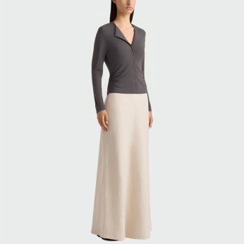 Casual V-neck button women's long sleeve top