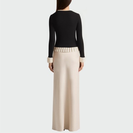 Fashionable V-neck ruffled women's long-sleeved top