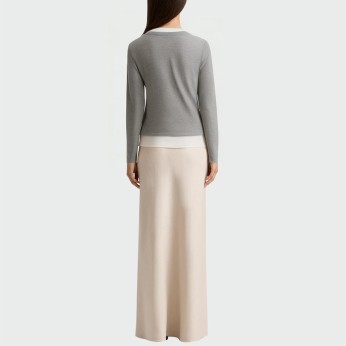 Fake two-piece splicing casual women's long-sleeved top