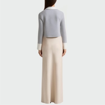 College style fake two-piece women's long-sleeved top