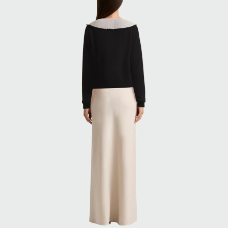 Peter pan collar single-breasted women's long sleeve top