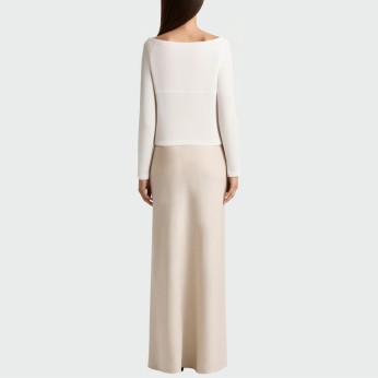 Casual simple white women's long-sleeved top