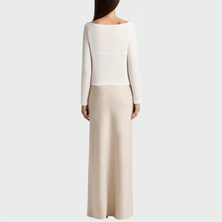 Casual simple white women's long-sleeved top