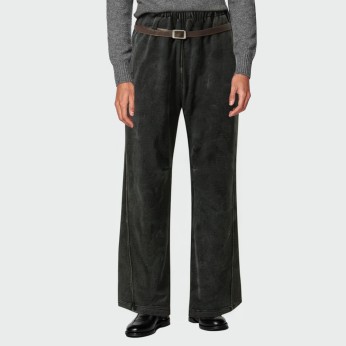 Black elastic waist men's casual trousers