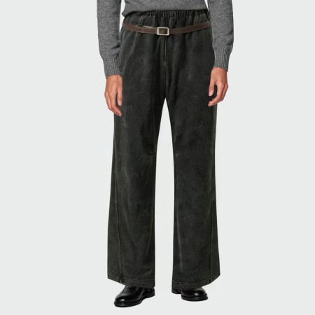 Black elastic waist men's casual trousers