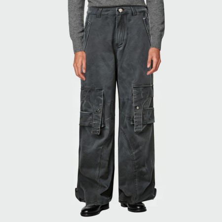 High quality multi-pocket straight-leg men's overalls