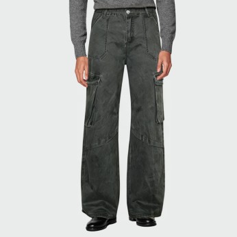 Casual multi-pocket straight men's overalls