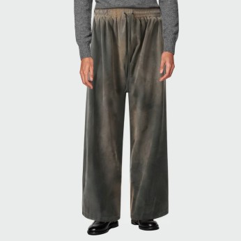 Acid wash faded straight-leg men's sports trousers
