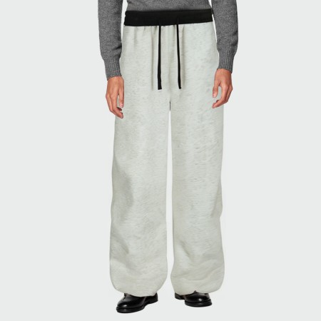 Contrast color straight-leg men's casual trousers