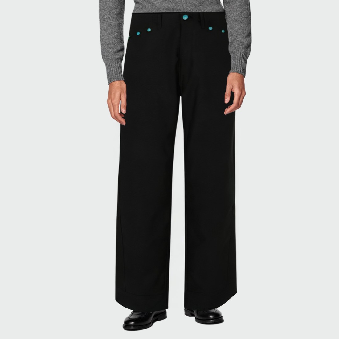 Stylish black straight-leg men's trousers