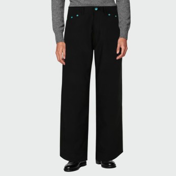 Stylish black straight-leg men's trousers