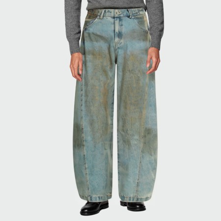 Distressed washed loose casual men's jeans