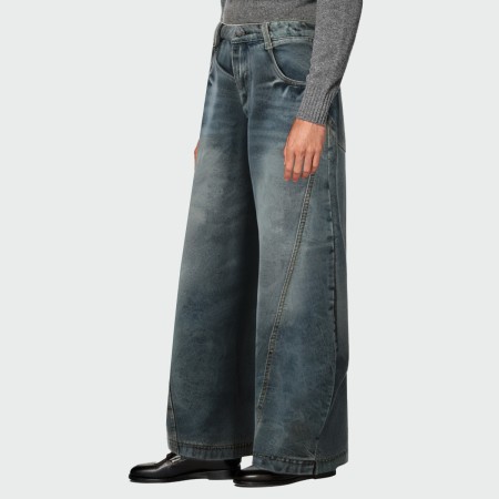 Casual washed loose wide-leg men's jeans