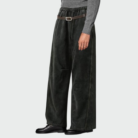 Black elastic waist men's casual trousers