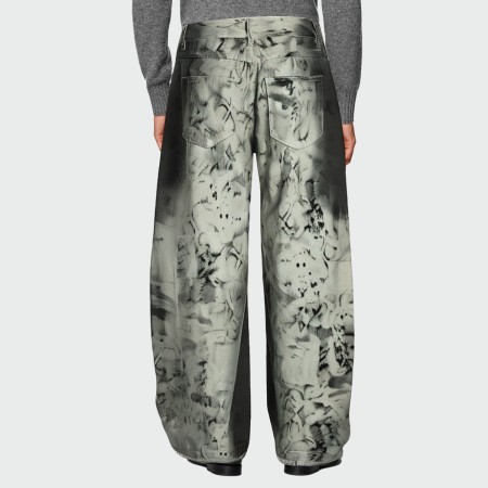 Fashion snake print mid-rise men's jeans