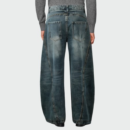 Casual washed loose wide-leg men's jeans