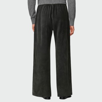 Black elastic waist men's casual trousers