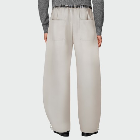 Plaid elastic waist loose men's casual trousers