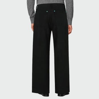 Stylish black straight-leg men's trousers
